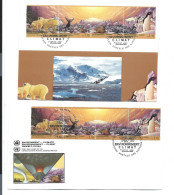 NATIONS UNIES - Bande ENVIRONNEMENT CLIMAT - Carte + Enveloppe Genève 1993 - Storia Postale