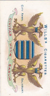 76 Salisbury - Borough Arms 1906 - Wills Cigarette Card - Original  - Antique - Wills