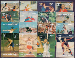 UMM AL QIWAIN -  SPORT  SAILING BOXING CYCLING JUDO SKATING HAMMER HANDBALL 3D  COMPL. SET.  - **MNH - 1972 - Tiro Con L'Arco