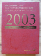 Bund BRD Jahressammlung 2003 Komplett Im Schuber Ersttags-Sonderstempel Bonn Top! - 2001-2010