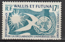 Wallis Et Futuna 10è Anniversaire De La Déclaration Universelle Des Droits De L Homme Neufs N°160* Charnière - Nuovi