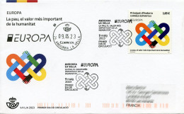 ANDORRA Correos (2023) EUROPA La Pau, El Valor Més Important, Peace The Highest Value Humanity - First Day Cover - Covers & Documents