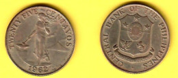 PHILIPPINES   25 CENTAVOS 1962 (KM # 189) #7574 - Philippines