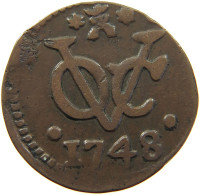 NETHERLANDS ZEELAND DUIT 1748  #c063 0677 - Monnaies Provinciales