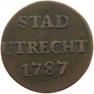 NETHERLANDS UTRECHT DUIT 1787  #a054 0503 - Monnaies Provinciales