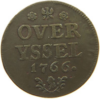 NETHERLANDS OVERIJSSEL DUIT 1766  #t152 0137 - Monete Provinciali