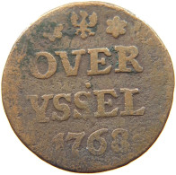 NETHERLANDS OVERIJSSEL DUIT 1768  #t113 0181 - Provincial Coinage