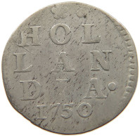 NETHERLANDS HOLLAND 2 STUIVERS 1750  #t161 0531 - Provincial Coinage