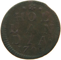 NETHERLANDS HOLLAND DUIT 1702  #t161 0313 - Provincial Coinage