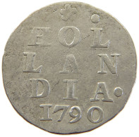 NETHERLANDS HOLLAND 2 STUIVERS 1790  #t157 0277 - Provincial Coinage