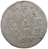 NETHERLANDS HOLLAND 2 STUIVERS 1780  #t156 0159 - Provincial Coinage