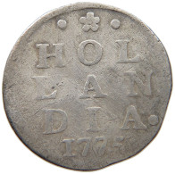 NETHERLANDS HOLLAND 2 STUIVERS 1775  #t156 0165 - Monnaies Provinciales