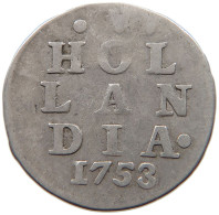 NETHERLANDS HOLLAND 2 STUIVERS 1753  #t156 0091 - Monete Provinciali