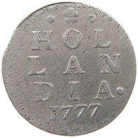 NETHERLANDS HOLLAND 2 STUIVERS 1777  #t156 0097 - Monete Provinciali