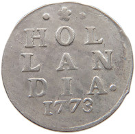 NETHERLANDS HOLLAND 2 STUIVERS 1773  #t113 0101 - Monnaies Provinciales