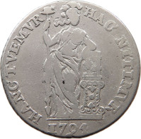 NETHERLANDS HOLLAND GULDEN 1794  #t089 0047 - Provincial Coinage