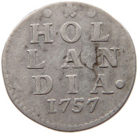 NETHERLANDS HOLLAND 2 STUIVERS 1757  #s016 0333 - Provincial Coinage