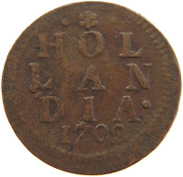 NETHERLANDS HOLLAND DUIT 1702  #c064 0037 - Monedas Provinciales