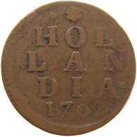 NETHERLANDS HOLLAND DUIT 1780  #c064 0045 - Provincial Coinage