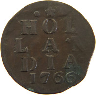NETHERLANDS HOLLAND DUIT 1766  #c064 0041 - Provincial Coinage