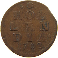 NETHERLANDS HOLLAND DUIT 1702  #c063 0579 - Provinzen