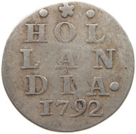 NETHERLANDS HOLLAND 2 STUIVERS 1792  #c004 0239 - Monete Provinciali