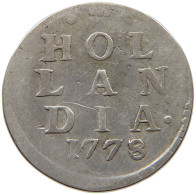 NETHERLANDS HOLLAND 2 STUIVER 1778 DOUBLE STRUCK 8 #a091 0373 - Monete Provinciali