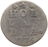 NETHERLANDS HOLLAND 2 STUIVERS 1736  #a082 0437 - Provincial Coinage