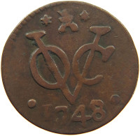 NETHERLANDS HOLLAND DUIT 1748  #c002 0341 - Provincial Coinage