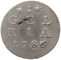 NETHERLANDS GELDERLAND 2 STUIVERS 1786  #t162 0193 - Provincial Coinage