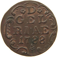 NETHERLANDS GELDERLAND DUIT 1788  #t113 0217 - Monedas Provinciales
