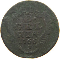 NETHERLANDS GELDERLAND DUIT 1766  #s057 0427 - Provincial Coinage