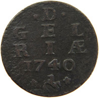 NETHERLANDS GELDERLAND DUIT 1740  #c063 0011 - Provincial Coinage