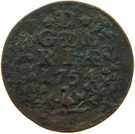 NETHERLANDS GELDERLAND DUIT 1751  #a085 0177 - Provincial Coinage