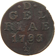 NETHERLANDS GELDERLAND DUIT 1783  #c062 0205 - Monnaies Provinciales