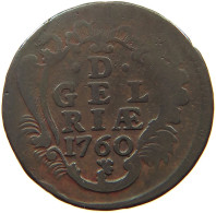 NETHERLANDS GELDERLAND DUIT 1760  #a095 0441 - Provincial Coinage