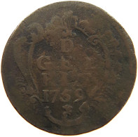 NETHERLANDS GELDERLAND DUIT 1759  #a062 0595 - Monnaies Provinciales