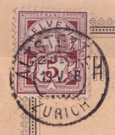 Ziffer 60A, 5 Rp.bräunlichlila  ALTSTETTEN (ZÜRICH)       1888 - Gebraucht