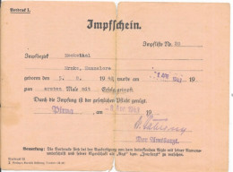 Vieux Papier, Allemagne - Impfbeschein 8 April 1943 Pirna (Certificat De Vaccination Mockethal Mrnka Hannelore) - Zonder Classificatie