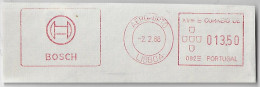 Portugal 1988 Cover Fragment Meter Stamp Hasler Mailmaster Slogan Logo Bosch From Lisboa Airport Agency Germany Company - Storia Postale