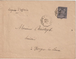 France Oblit Convoyeur Dieppe à Serqueux 1879 - 1877-1920: Semi-Moderne