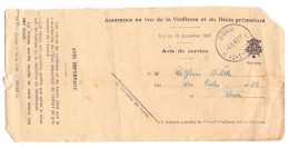 Belgique Etat Belge Franchise De Port Assurance Vieillesse Et Décès Prématuré Ateliers Patte Dour 1949 - Franchigia