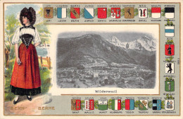 Widerswil - Panorama Wappenkarte Blanc - Wilderswil