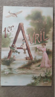 Poisson D'avril , Premier Avril , 3 Cartes , Même Serie , Enfants Et Avion Poisson - 1er Avril - Poisson D'avril