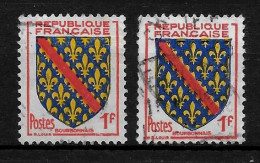 Année 1954 : Y. & T. N° 1002 °Jaune Clair Et Jaune Foncé Avec Bleu Soutenu Sur Timbre De Droite - Used Stamps