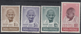 India 1948 Mahatma Gandhi Mourning 4v SET Mounted Mint, NICE COLOUR As Per Scan - Mahatma Gandhi