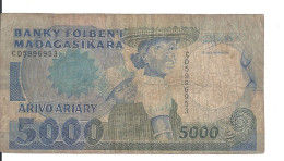 MADAGASCAR 5000 FRANCS ND1988-94 VG+ P 73 B - Madagascar