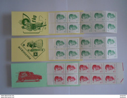 België Belgique 3 Postzegelboekje Carnet Type Velghe B16 Epacar B17 Epacar B18 Verdâtre Planche 2 MNH ** - 1953-2006 Modern [B]