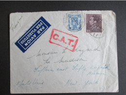 Poortman - Luchtpostbrief Naar New York - Stempel "O.A.T." - 1936-1951 Poortman