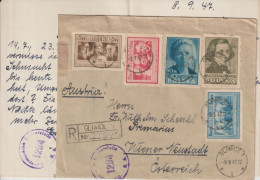 POLOGNE - 1947 - ENVELOPPE RECOMMANDEE CENSUREE De GLIWICE => WIENER NEUSTADT (AUTRICHE) - Lettres & Documents